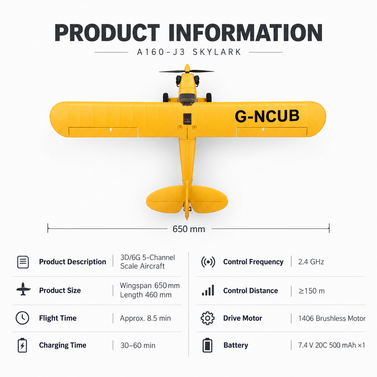 Plane Piper Cub J3 RC