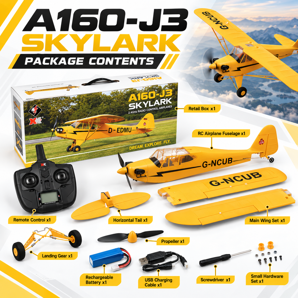 Plane Piper Cub J3 RC