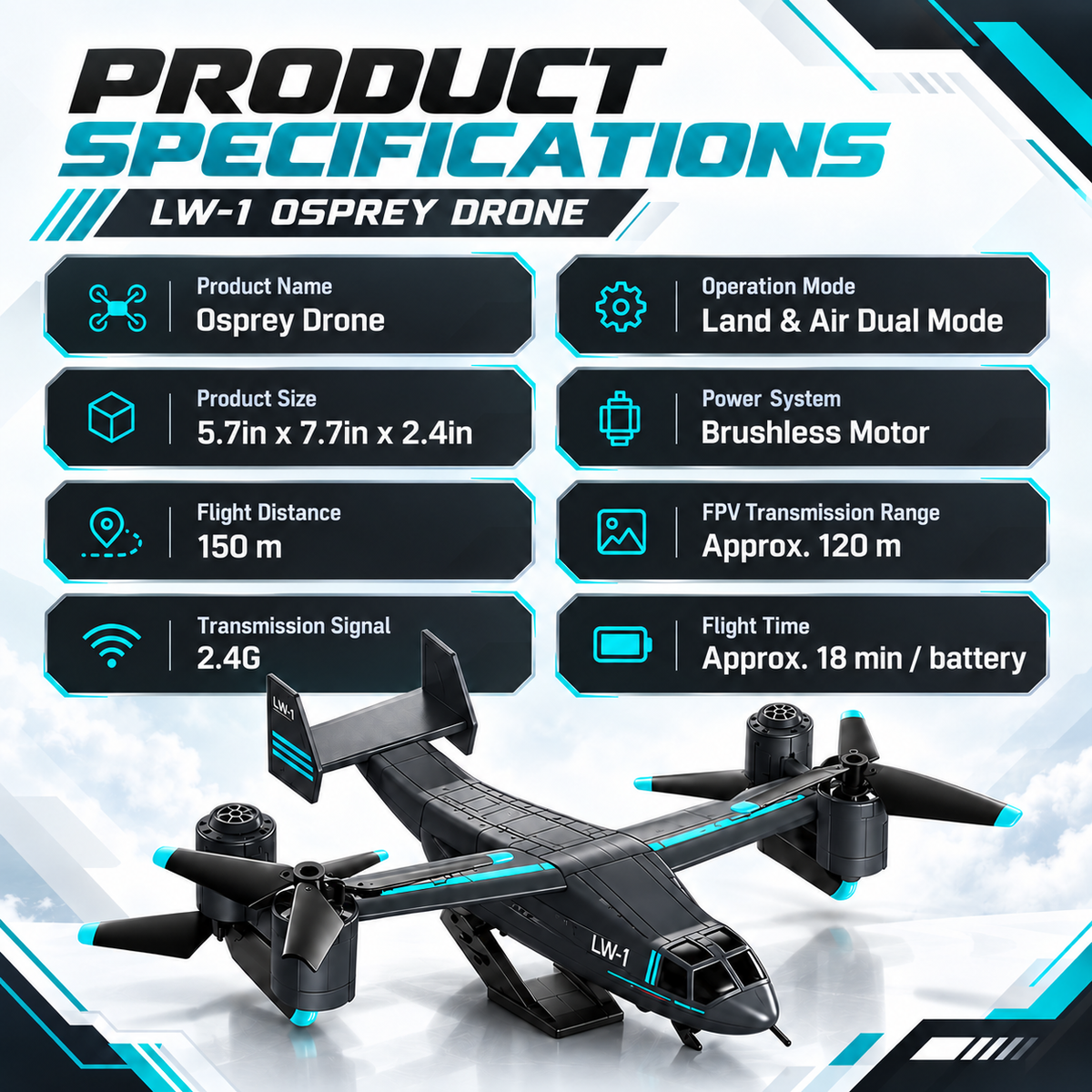 RC Osprey Helicopter Drone